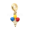 Rack Plating Brass Enamel European Dangle Charms KK-Q017-18G-1