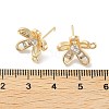 Brass Micro Pave Cubic Zirconia Stud Earring Findings KK-E107-17G-3