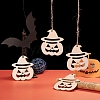 Pumpkin Jack-O'-Lantern Shape Halloween Blank Wooden Cutouts Ornaments WOOD-L010-08-5