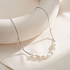 Potato Natural Freshwater Pearl Bib Necklaces NJEW-G153-01P-2