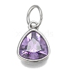 304 Stainless Steel Cubic Zirconia Pendant ZIRC-P080-B01-1