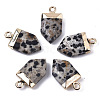 Natural Dalmatian Jasper Pointed Pendants X-G-N326-34D-1