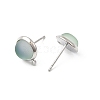 Brass Glass Stud Earrings KK-F916-05P-2