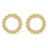 Brass Micro Pave Clear Cubic Zirconia Stud Earrings EJEW-C122-08G-4