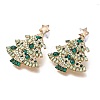 Christmas Alloy Rhinestone Stud Earrings for Women EJEW-U024-01G-03-1