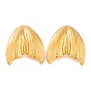 Ion Plating(IP) Mermaid Tail 304 Stainless Steel Stud Earrings for Women EJEW-L272-004G-1