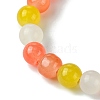 8mm Baking Painted Imitation Jade Glass Round Beaded Stretch Kids Bracelets for Girls Boys BJEW-JB10895-4