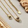 304 Stainless Steel Crystal Rhinestone Pendant Cable Chain Necklaces for Women NJEW-C062-01G-G-2