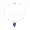 Heart Natural Gemstone Pendant Necklaces NJEW-JN04092-4