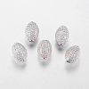 Brass Micro Pave Cubic Zirconia Beads ZIRC-F001-53P-1