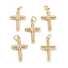 Brass Micro Pave Clear Cubic Zirconia Pendants ZIRC-L100-111G-1