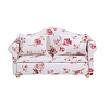 Wood & Fabric Floral Single Sofa Miniature Ornaments PW-WG40337-02-1