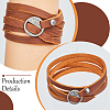 2Pcs Cowhide Cord Wrap Bracelets for Men Women BJEW-GF0001-38-6