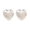 Brass Heart Ear Studs for Women EJEW-P268-06P-2