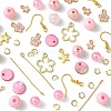 DIY Round Acrylic & Alloy Dangle Earring Making Kit DIY-FS0006-30-3