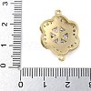 Rack Plating Brass Clear Cubic Zirconia Flower Connector Charms KK-A234-044G-3