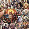 50Pcs PVC Self-Adhesive Cat Cartoon Stickers STIC-PW0021-02-3