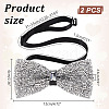 Adjustable Resin Rhinestone Polyester Bow Ties for Men AJEW-WH0472-01C-2