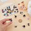 Gorgecraft 16 Sets 8 Colors Glitter Plastic Doll Eye with Eyelashes DOLL-GF0001-02-3