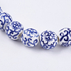 Handmade Blue and White Porcelain Beads PORC-G002-28-3