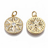 Brass Micro Pave Clear Cubic Zirconia Pendants KK-S356-157G-NF-2