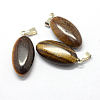 Horse Eye Natural Tiger Eye Pendants G-Q363-14-2