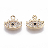 Brass Micro Cubic Zirconia Charms KK-N231-13-NF-1