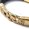 Men's Braided Black PU Leather Cord Bracelets BJEW-K243-50G-2