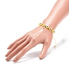Brass Tiny Cross Charms Braided Beaded Bracelets for Women BJEW-JB08743-5