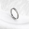 304 Stainless Steel Micro Pave Clear Cubic Zirconia Finger Rings for Women FS-WG1B662-05-1