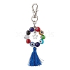 3Pcs Handmade Lampwork Evil Eye & Polyester Tassel Pendant Decorations HJEW-JM02821-3