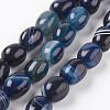 Natural & Dyed Striped Agate/Banded Agate Beads Strands G-A175D-B09-1