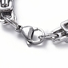 Tarnish Resistant Unisex 201 Stainless Steel Byzantine Chain Bracelets BJEW-L637-34C-P-3