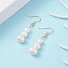 Natural Pearl Beads Dangle Earrings for Women EJEW-JE04755-2