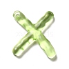Transparent Resin Alphabet Pendants LS-RESI-C028-02X-1