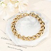 304 Stainless Steel Cuban Link Chain Bracelets for Women Men BJEW-F488-31G-1