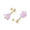 Handmade Glass Seed Beads Flower Stud Earrings EJEW-MZ00277-04-4