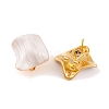 Rhombus Brass Enamel Stud Earrings for Women EJEW-G391-14G-2
