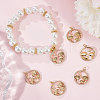 6Pcs Autumn Theme Brass Micro Pave Clear Cubic Zirconia Pendants KK-BBC0005-83-4