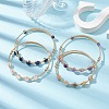 4Pcs 4 Style Natural Mixed Gemstone Round Beaded Cuff Bangles Set BJEW-JB10112-2