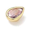 Teardrop Brass Micro Pave Cubic Zirconia Cabochons KK-P345-13G-B01-2