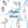 ANATTASOUL 5 Pairs 5 Styles Crystal Rhinestone Leaf Dangle Stud Earrings EJEW-AN0003-54-3