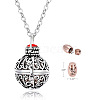 Stainless Steel Round Urn Ashes Pendant Necklace PW-WG9842A-07-1