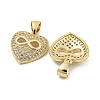 Brass Micro Pave Clear Cubic Zirconia Pendants ZIRC-P113-07E-G-2