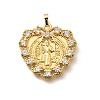 Religion Themed Rack Plating Brass Micro Pave Cubic Zirconia Pendants KK-L226-007G-15-1