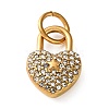 304 Stainless Steel Rhinestone Pendants RB-CBA324D-01G-10-1