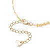 Brass Heart & Round Beaded Link Chains Bracelet Making AJEW-JB01370-3
