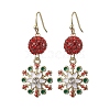 Alloy Enamel with Rhinestone Dangle Earrings EJEW-JE06079-1