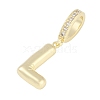 Brass Micro Pave Clear Cubic Zirconia Pendants KK-M289-01L-G-2