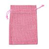 Polyester Imitation Burlap Packing Pouches Drawstring Bags ABAG-R004-14x10cm-04-2